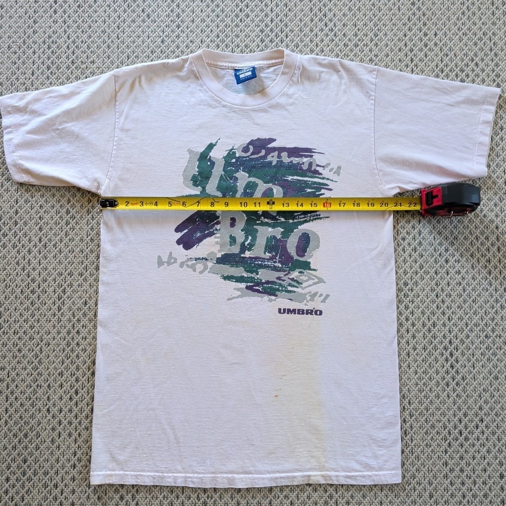 VTG Umbro 90s The Soccer Company Double-sided Graphic Football T-Shirt Large - Picture 8 of 9